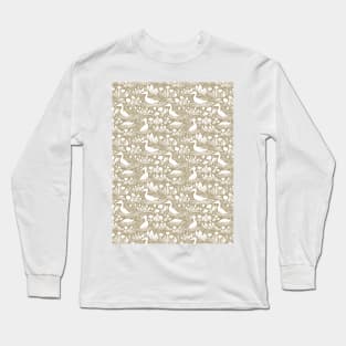 Ducks in the pond woodblock print Long Sleeve T-Shirt